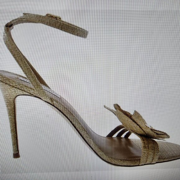 Steve Madden Excite Natural Raffia Stiletto Heel Dress Sandals. NIB. Size 7 - Picture 5 of 12